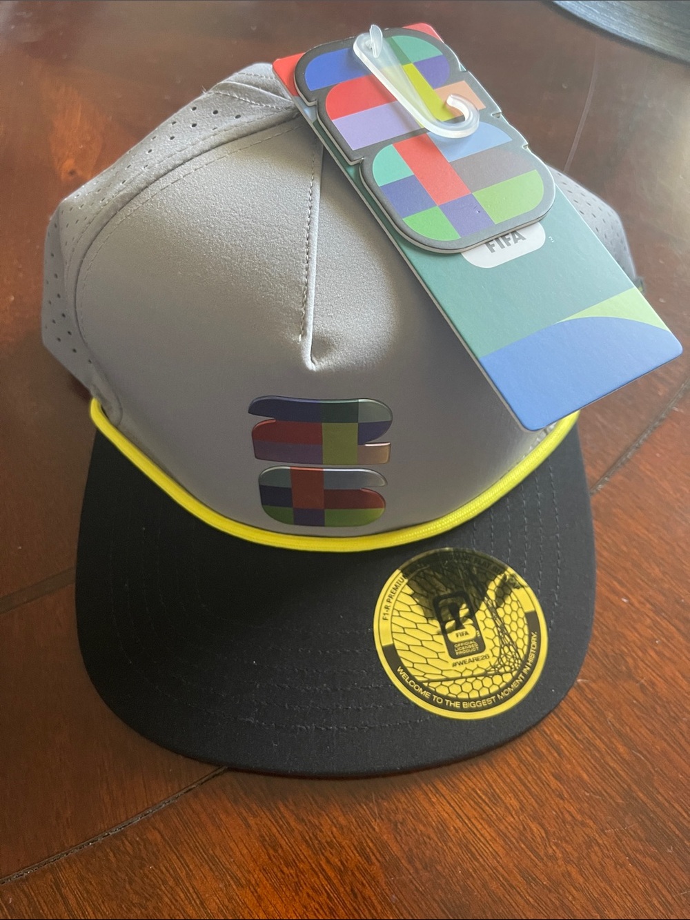 NWT Official FIFA World Cup 2026 Gray Performance Snapback Hat Cap